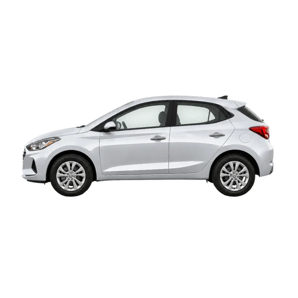 Hyundai HB20 2023 argent, vue côté (vers la gauche)