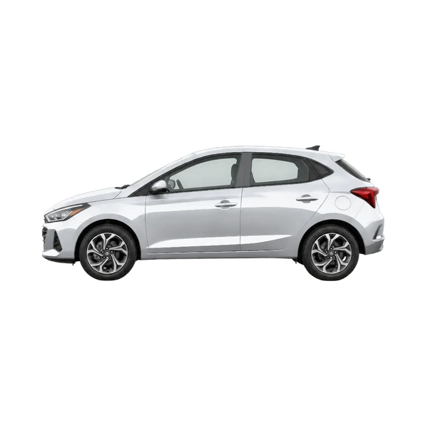 Hyundai HB20 2024 argent, vue côté (vers la gauche)