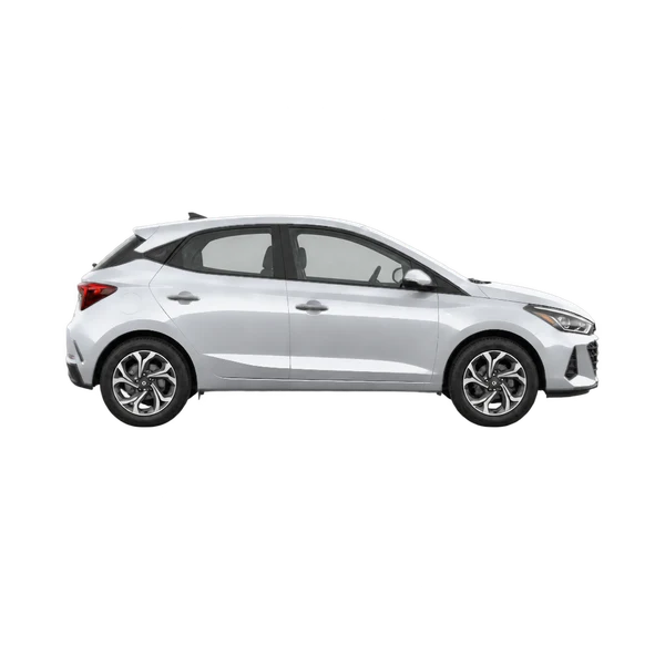 Hyundai HB20 2024 argent, vue profil (tourné vers la droite)
