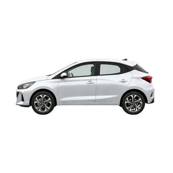 Hyundai HB20 2025 argent, vue côté (vers la gauche)