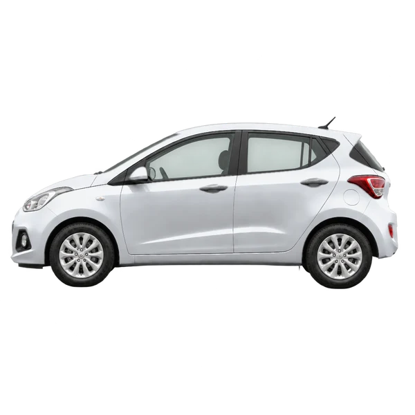 Hyundai I10 2016 prata, vista lateral (voltada para a esquerda)