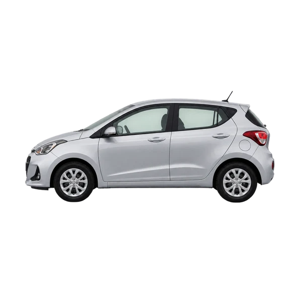 Hyundai I10 2019 prata, vista lateral (voltada para a esquerda)