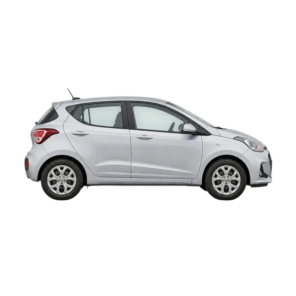 Hyundai I10 2019 prata, vista lateral (voltada para a direita)