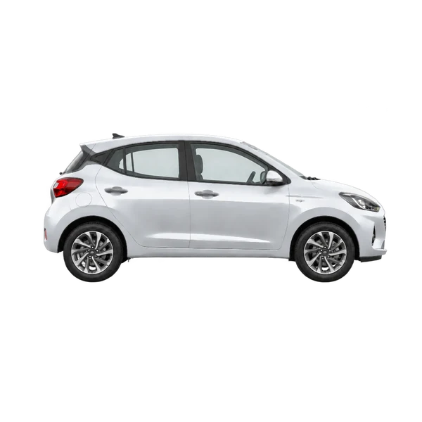 Hyundai I10 2023 prata, vista lateral (voltada para a direita)