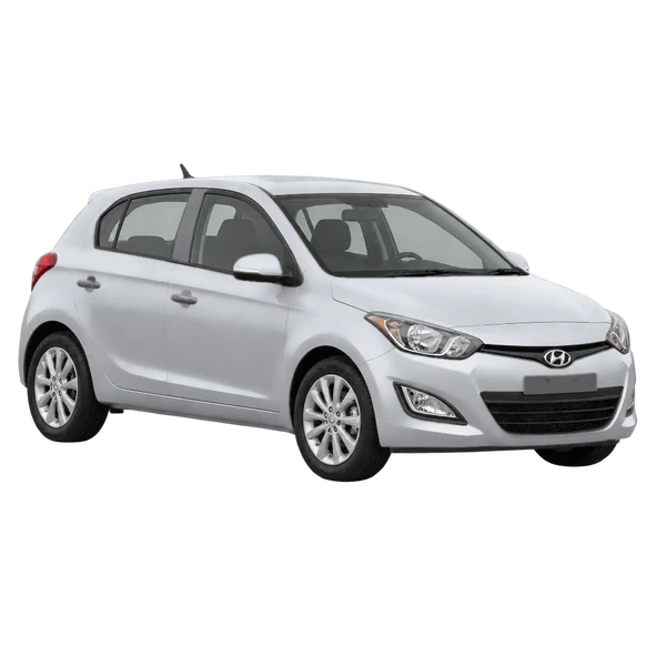 Hyundai I20 2014 prata, vista dianteira em três quartos (voltada para a esquerda)
