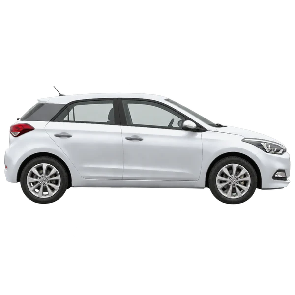 Hyundai I20 2018 باللون فضي، منظر منظر جانبي (باتجاه اليمين)