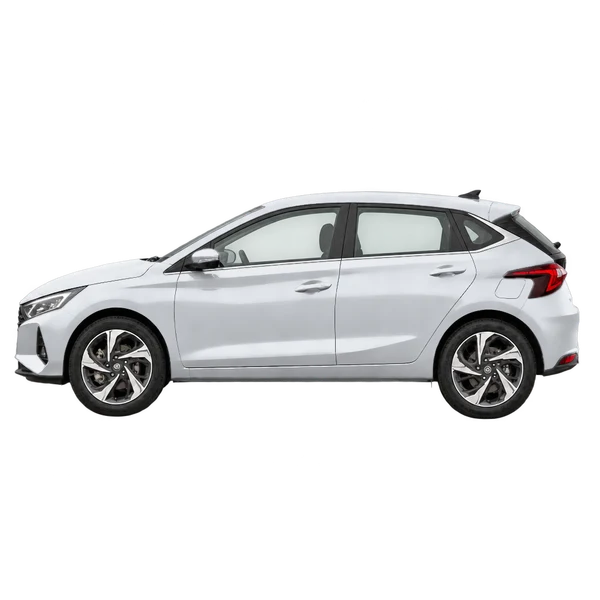Hyundai I20 2021 prata, vista lateral (voltada para a esquerda)