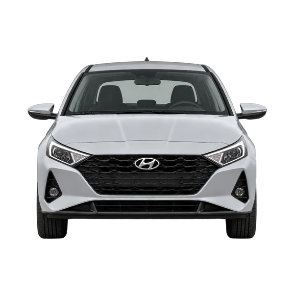 シルバーの2023 Hyundai I20(正面ビュー)