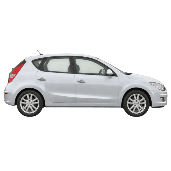 Hyundai I30 2010 argent, vue profil (tourné vers la droite)