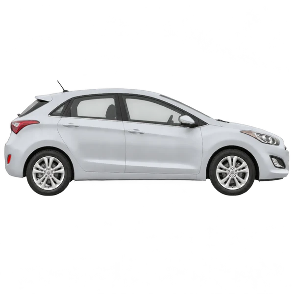 Hyundai I30 2014 argent, vue profil (tourné vers la droite)