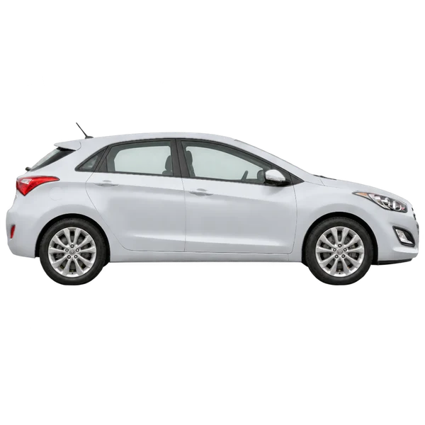Hyundai I30 2015 argent, vue profil (tourné vers la droite)