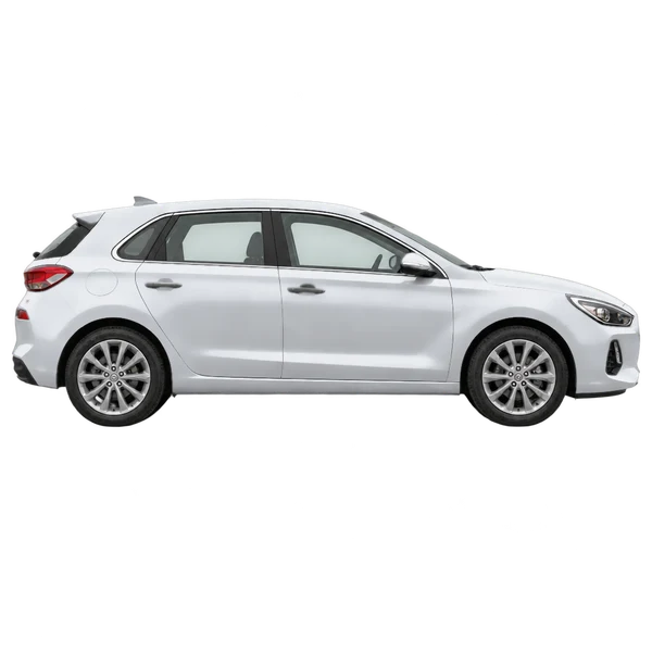 Hyundai I30 2018 argent, vue profil (tourné vers la droite)