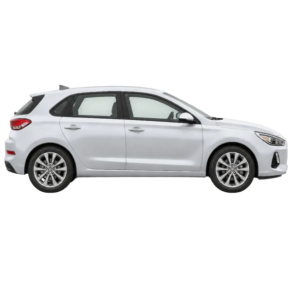 Hyundai I30 2020 argent, vue profil (tourné vers la droite)