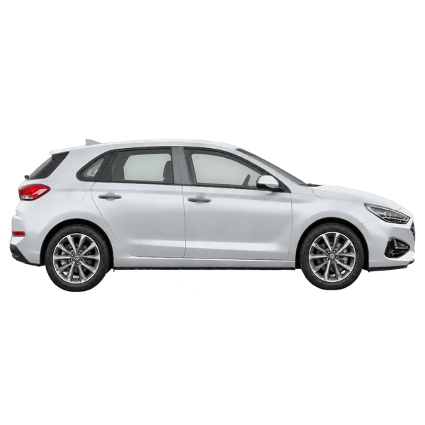 Hyundai I30 2021 argent, vue profil (tourné vers la droite)
