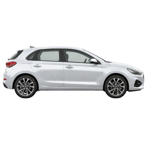 Hyundai I30 2024 argent, vue profil (tourné vers la droite)