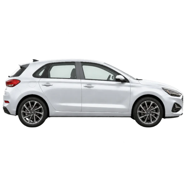 Hyundai I30 2025 argent, vue profil (tourné vers la droite)