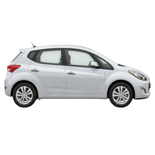 Hyundai IX20 2013 en plateado, vista lateral (hacia la derecha)
