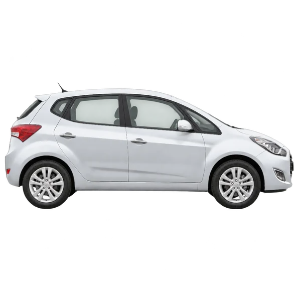Hyundai IX20 2014 en plateado, vista lateral (hacia la derecha)
