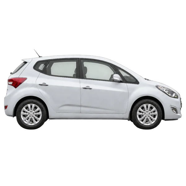 Hyundai IX20 2016 en plateado, vista lateral (hacia la derecha)