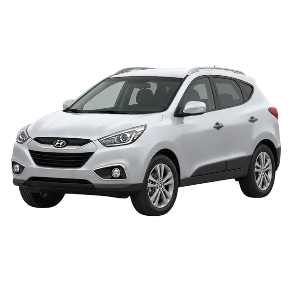 silver 2015 Hyundai IX35 front three-quarter (facing left) view