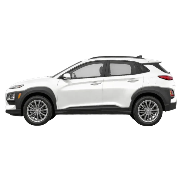 2020 Hyundai Kona in weiß, Ansicht: Seite (nach links gerichtet)