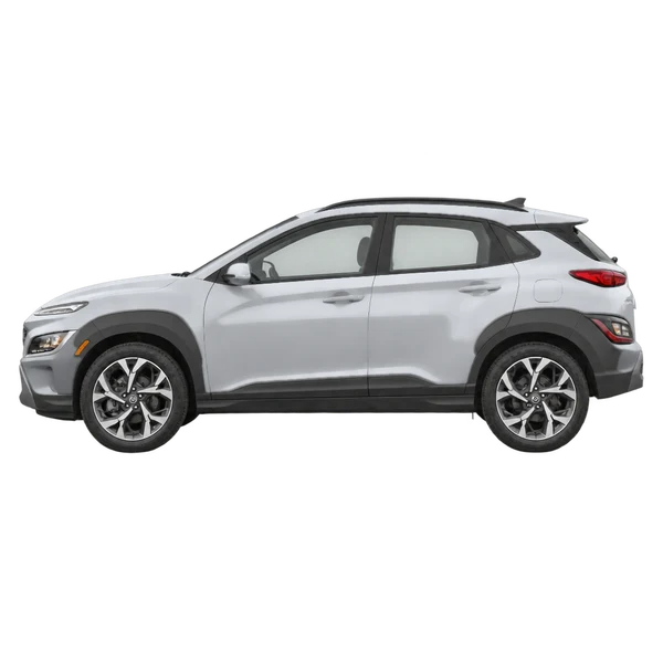 silver 2022 Hyundai Kona side (facing left) view
