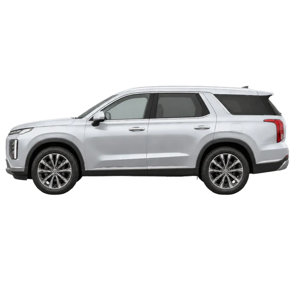 Hyundai Palisade 2026 prata, vista lateral (voltada para a esquerda)