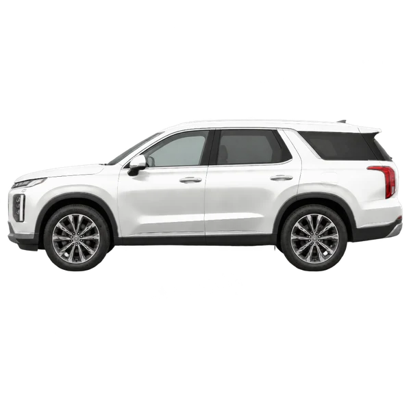 Hyundai Palisade 2026 branco, vista lateral (voltada para a esquerda)