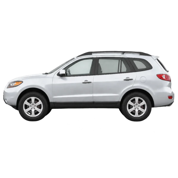 Hyundai Santa Fe 2011 argent, vue côté (vers la gauche)