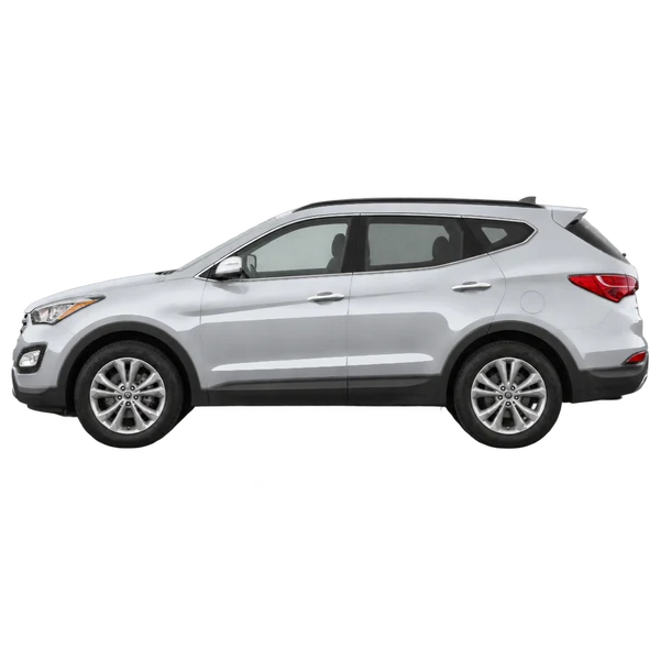 シルバーの2014 Hyundai Santa Fe(側面(左向き)ビュー)