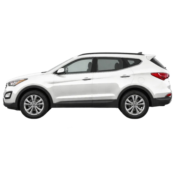 ホワイトの2014 Hyundai Santa Fe(側面(左向き)ビュー)