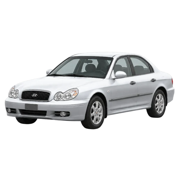 2004 Hyundai Sonata in Silber, Ansicht: Dreiviertelansicht vorne (nach links gerichtet)
