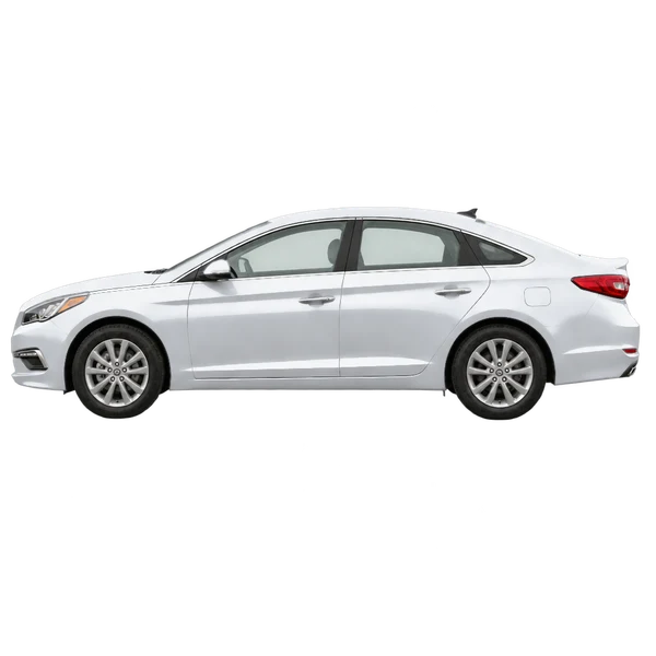 Hyundai Sonata 2017 باللون فضي، منظر جانبي (متجه إلى اليسار)