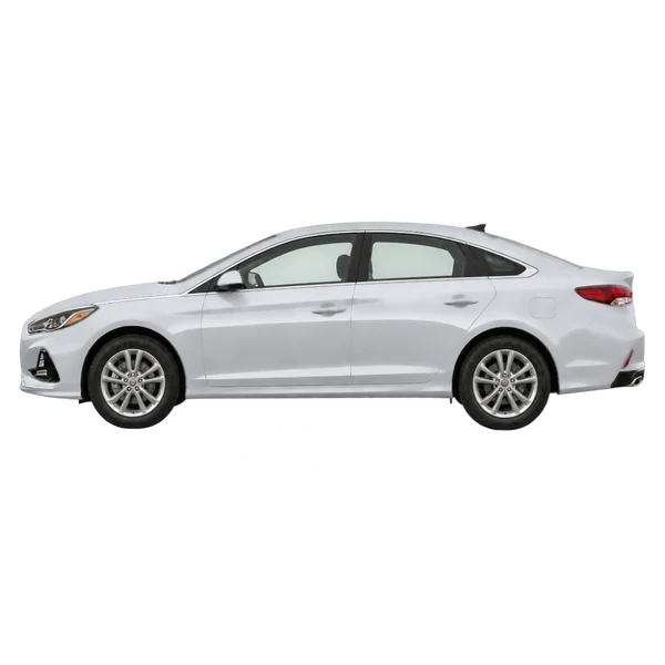 シルバーの2018 Hyundai Sonata（側面（左向き）ビュー）
