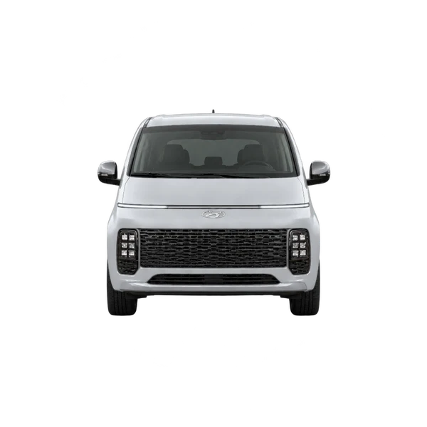 Hyundai Staria 2025 باللون فضي، منظر أمامي