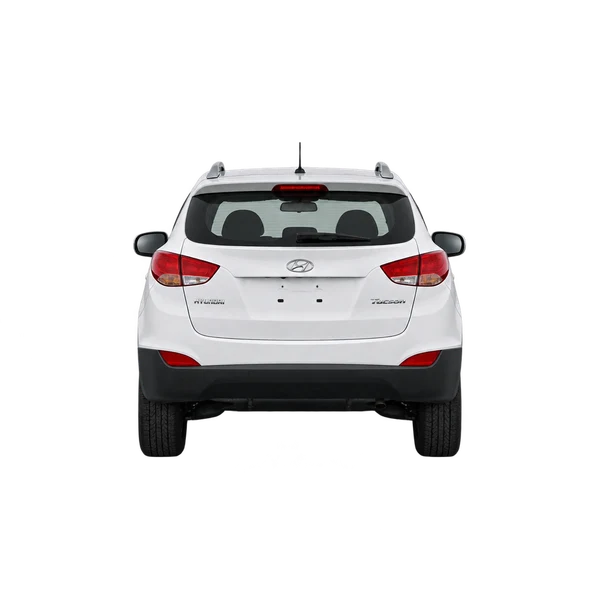 white 2010 Hyundai Tucson rear view