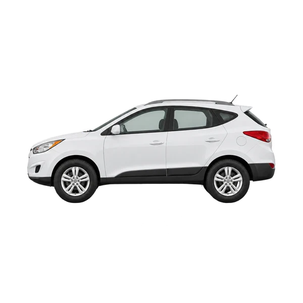 white 2010 Hyundai Tucson side (facing left) view