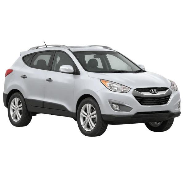 Hyundai Tucson 2012 prata, vista três quartos dianteiro (voltado para a direita)