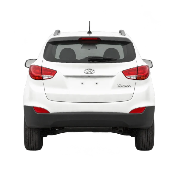 2012 Hyundai Tucson in weiß, Ansicht: Heck