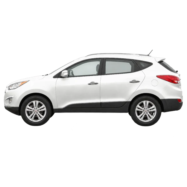 ホワイトの2013 Hyundai Tucson(側面(左向き)ビュー)