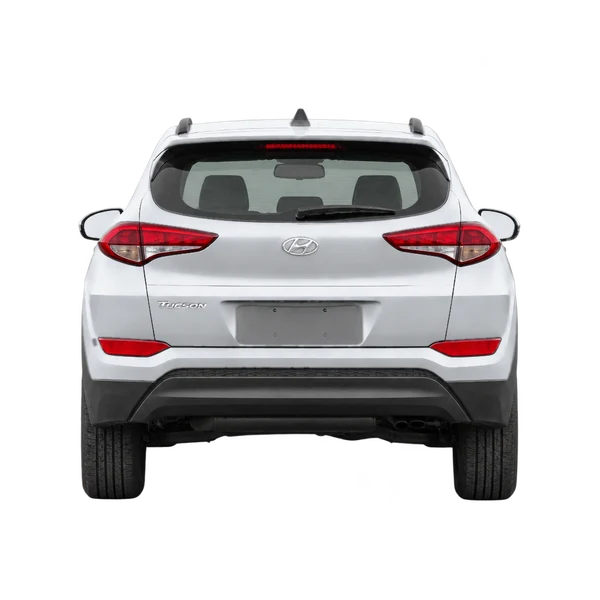 silver 2016 Hyundai Tucson rear view