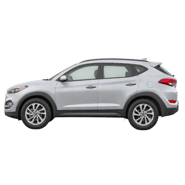 silver 2016 Hyundai Tucson side (facing left) view