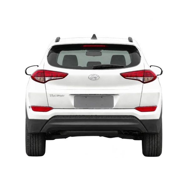 white 2016 Hyundai Tucson rear view