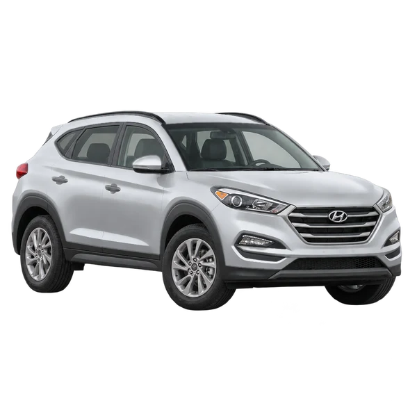 Hyundai Tucson 2018 en plateado, vista frontal tres cuartos (hacia la izquierda)