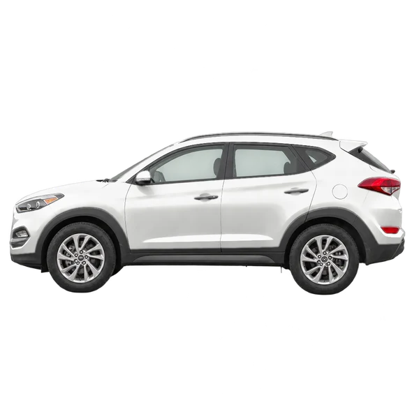 ホワイトの2018 Hyundai Tucson(側面(左向き)ビュー)
