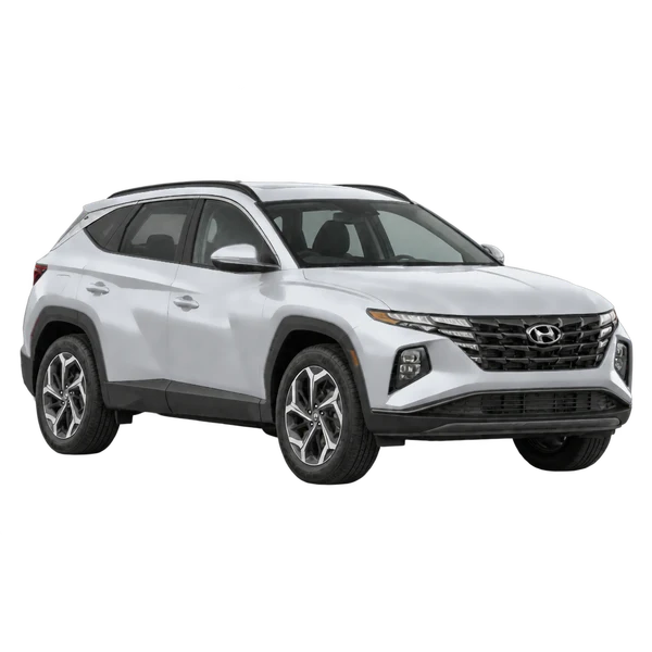 silver 2022 Hyundai Tucson front three-quarter (facing right) view