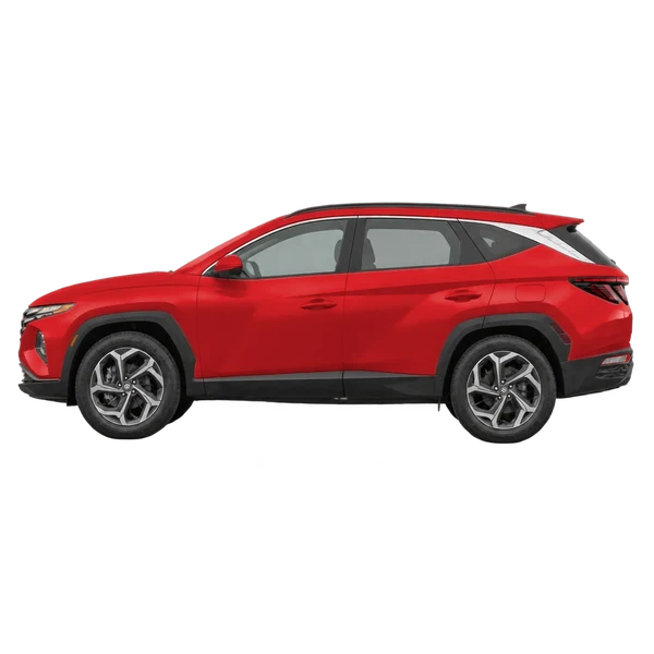 2023 Hyundai Tucson in rot, Ansicht: Seite (nach links gerichtet)