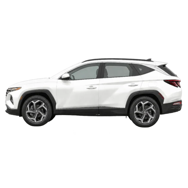 2027 Hyundai Tucson in weiß, Ansicht: Seite (nach links gerichtet)