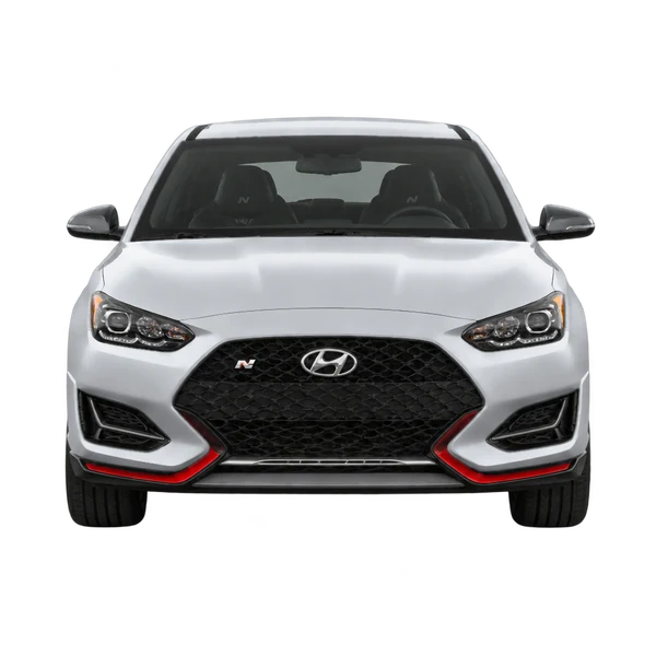 Hyundai Veloster N 2019 باللون فضي، منظر أمامي