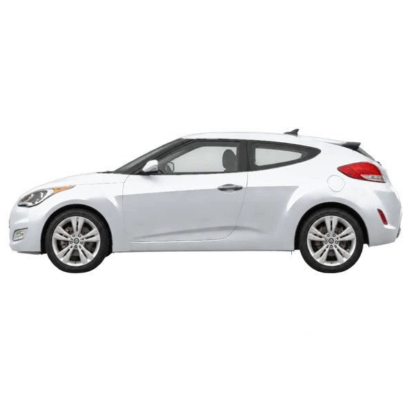 Hyundai Veloster 2013 en plateado, vista lateral (mirando a la izquierda)